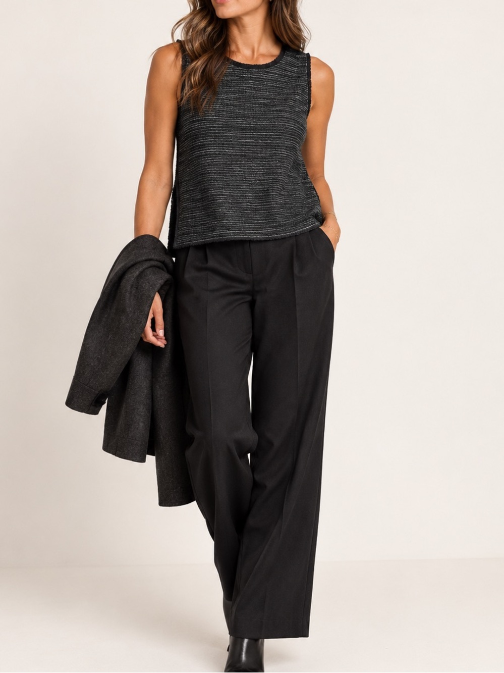 Banana Republic | Textured Tank/Sleeveless Knit Vest Fringe Detail Size Small